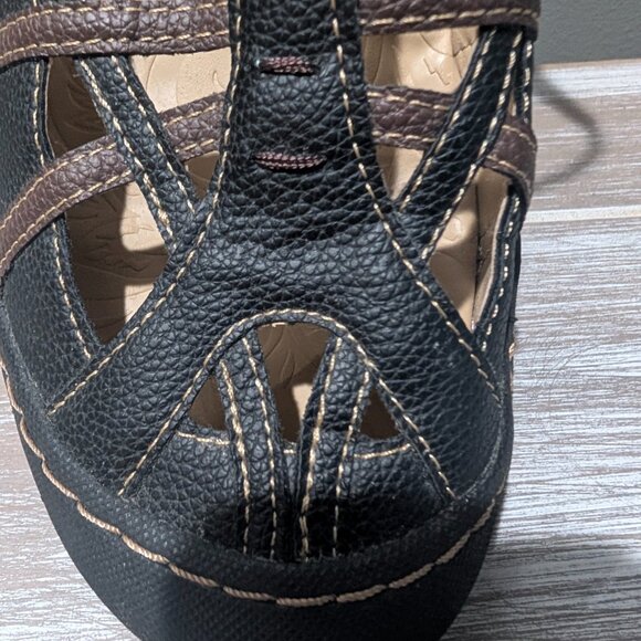 JBU Jambu Dottie T-Strap Mary Jane Shoes Black Brown Caged Cutout Comfort 9M - Picture 9 of 12